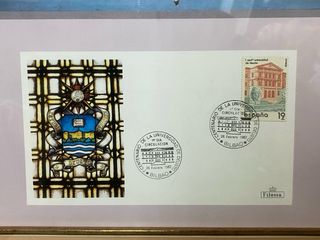 Hoja album temático sello Deusto centenario