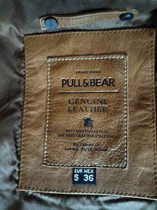 Cazadora cuero marrón Pull and Bear