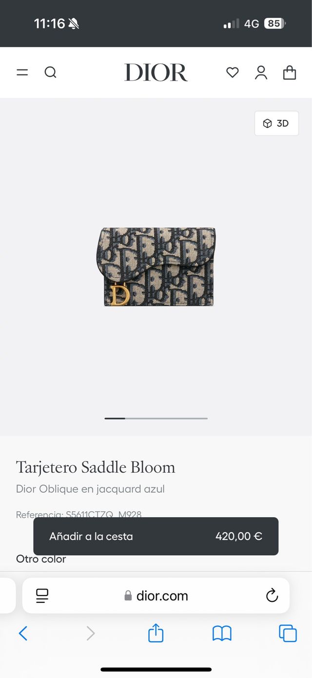 Tarjetero Dior Saddle Bloom Azul