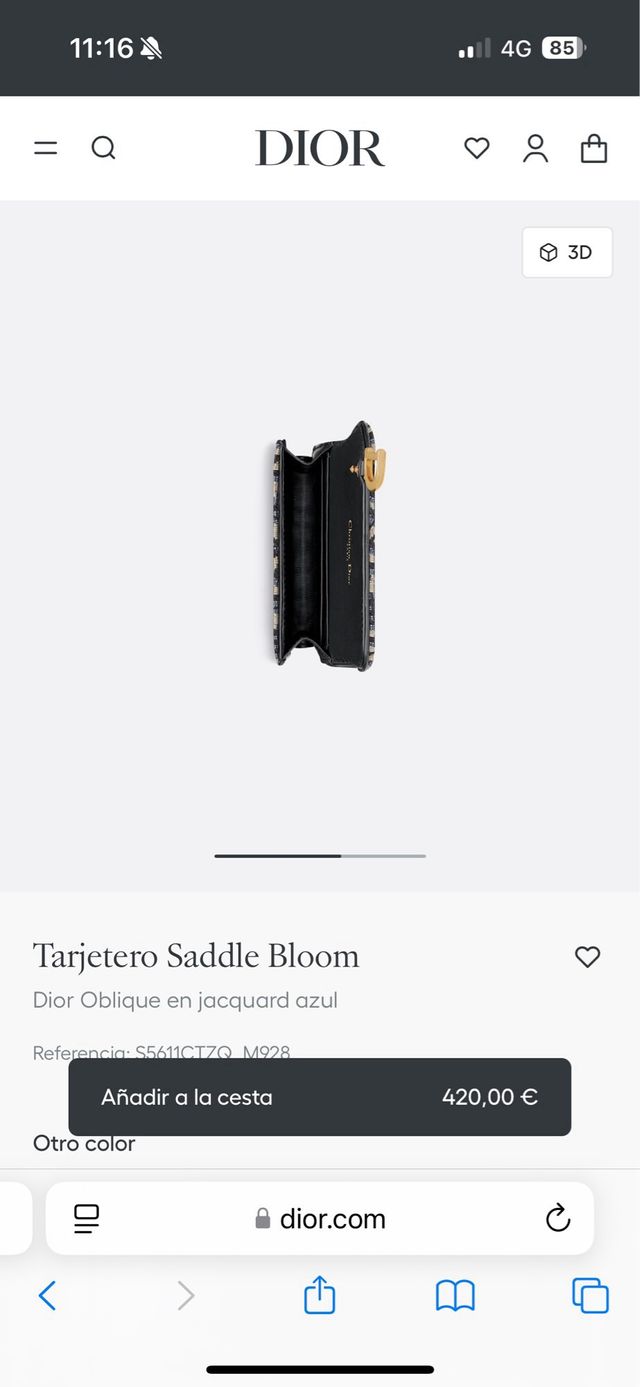 Tarjetero Dior Saddle Bloom Azul