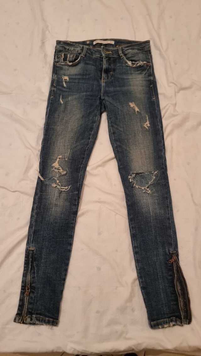 Jeans skinny donna blue effetto used