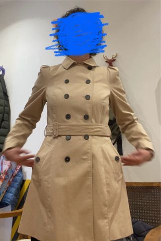 Gabardina Zara beige mujer talla L