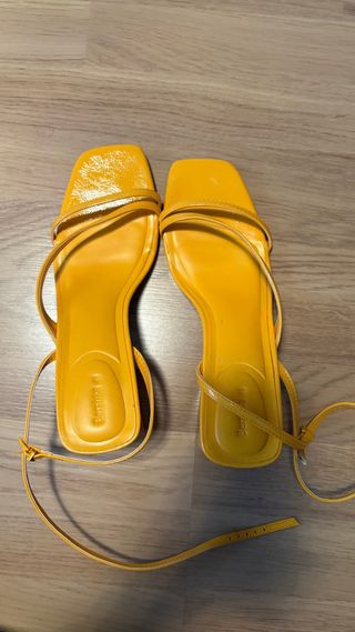 Sandalias tacón naranja/amarillo