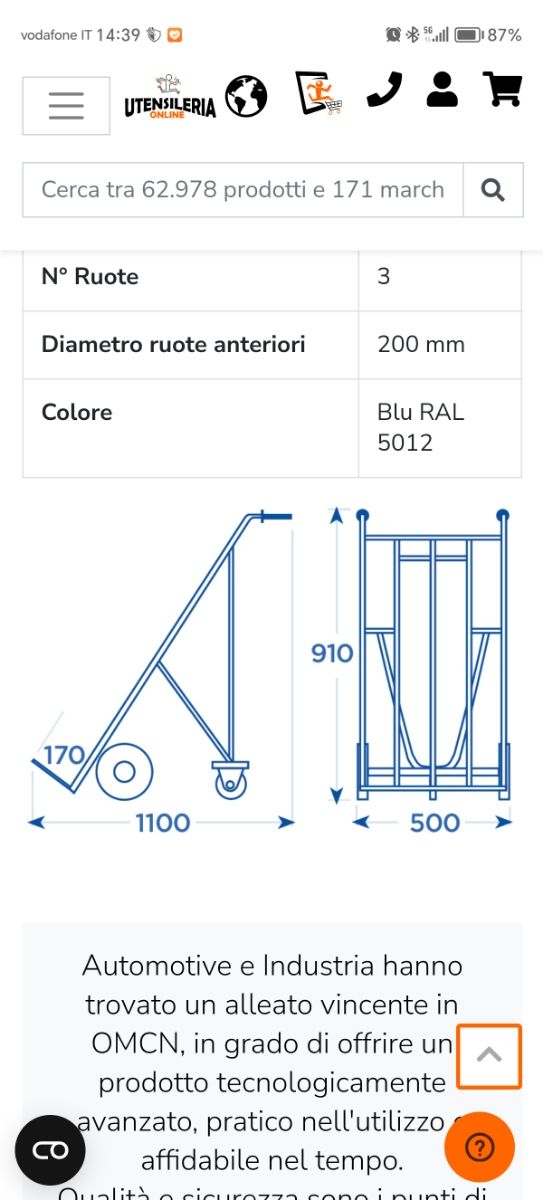 Carrello usato solo per poche ore