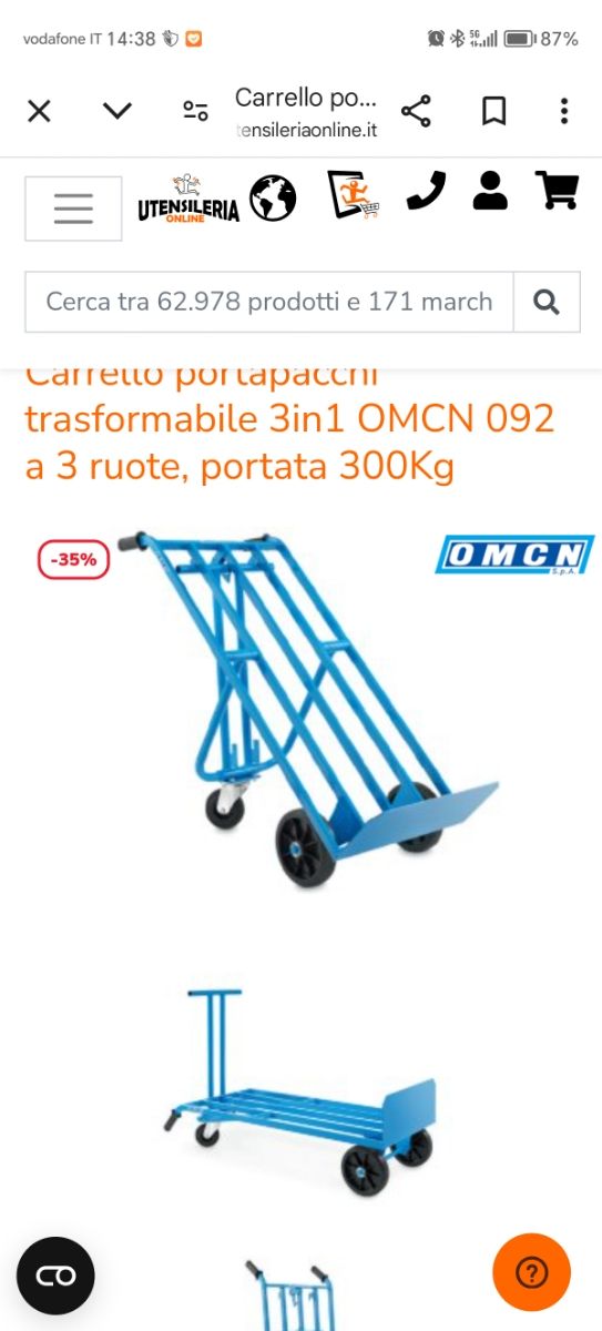 Carrello usato solo per poche ore