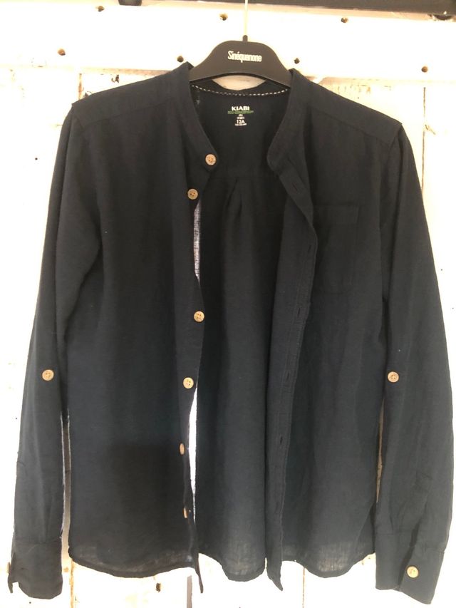 Camisa azul marino KIABI niño talla 12 años