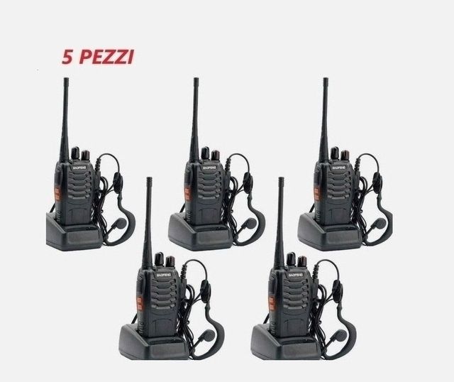 5 Pezzi Radio Portatile Baofeng 888S WalkieTalkie