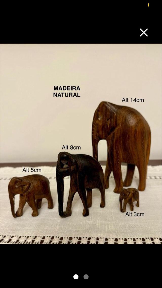 4 Elefantes Madera Tallados