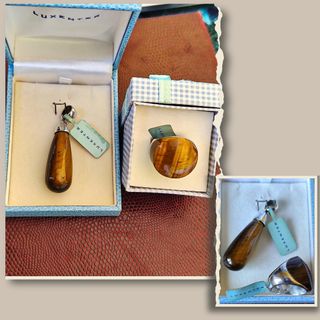 Joyas LUXENTER: colgante y anillo ojo de tigre