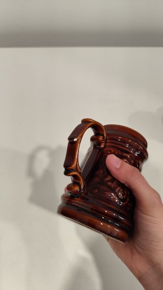 3 tazas de cerámica vintage - marrón