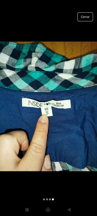 Camisa cuadros azul agua