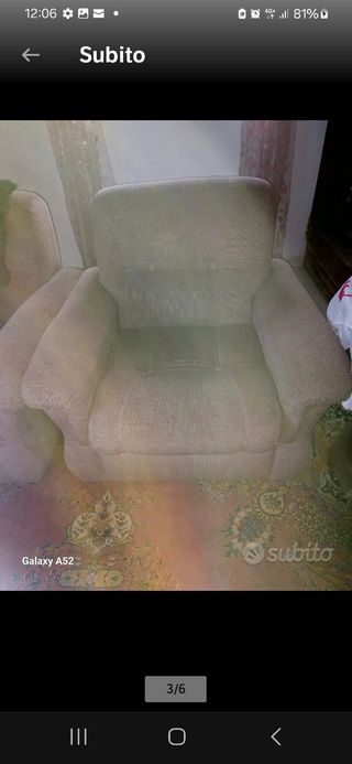 2 poltrone stoffa marrone  + divanoletto 