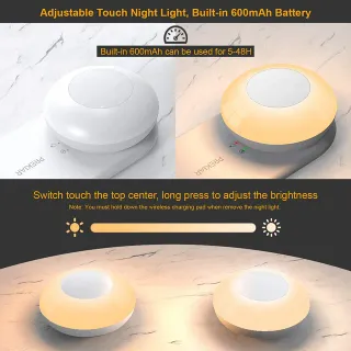 Cargador inalambrico 10W y luz nocturna NUEVO