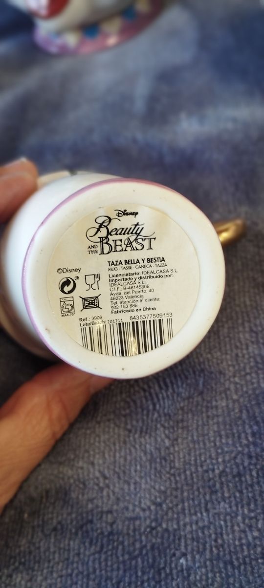 Tetera y tazas La Bella y la bestia, oficial NUEVO