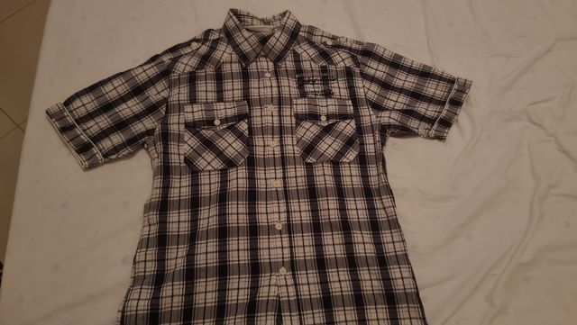 Camicia Uomo Scozzese B/N