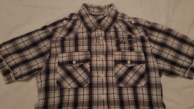 Camicia Uomo Scozzese B/N