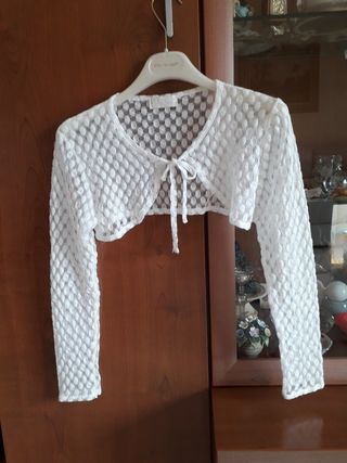 Coprispalle bimba pizzo bianco