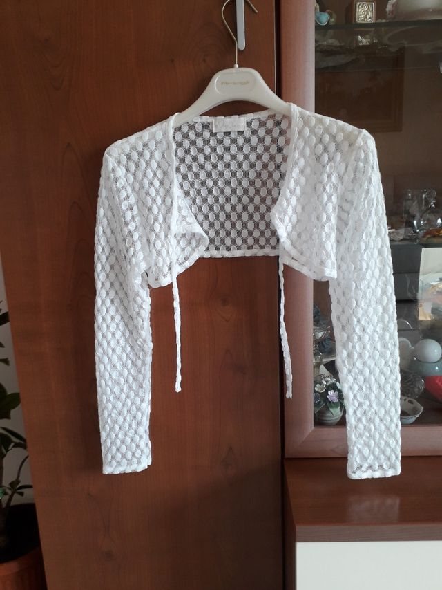 Coprispalle bimba pizzo bianco
