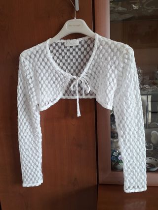 Coprispalle bimba pizzo bianco