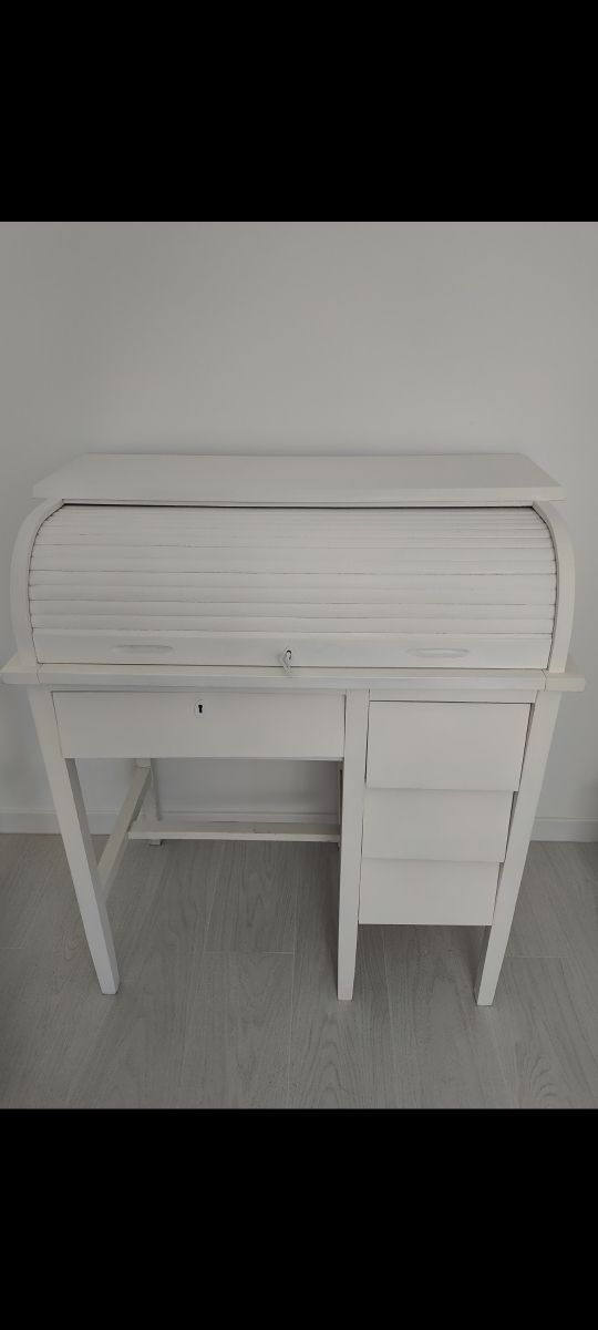 Escritorio blanco vintage restaurado