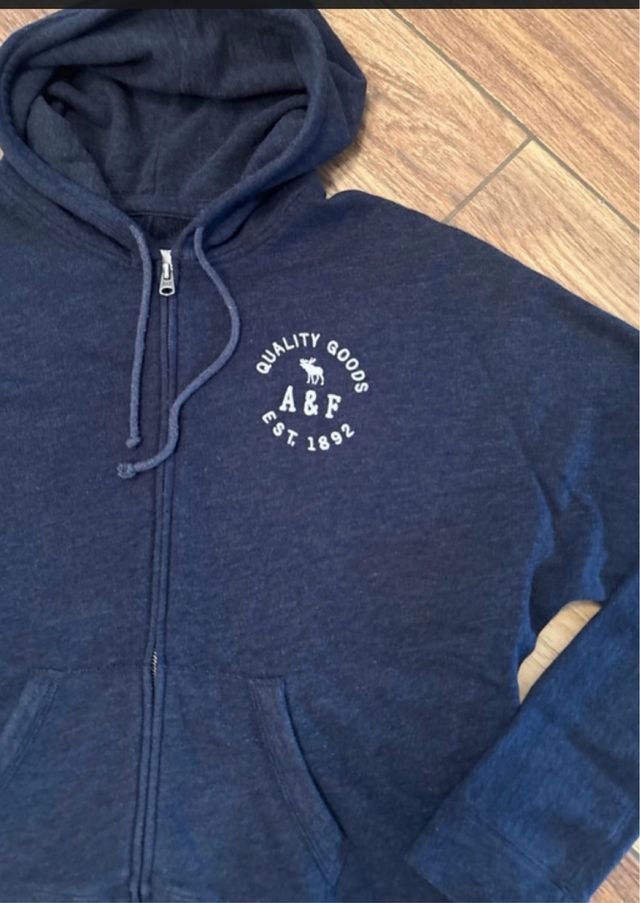Felpa Abercrombie blu con zip