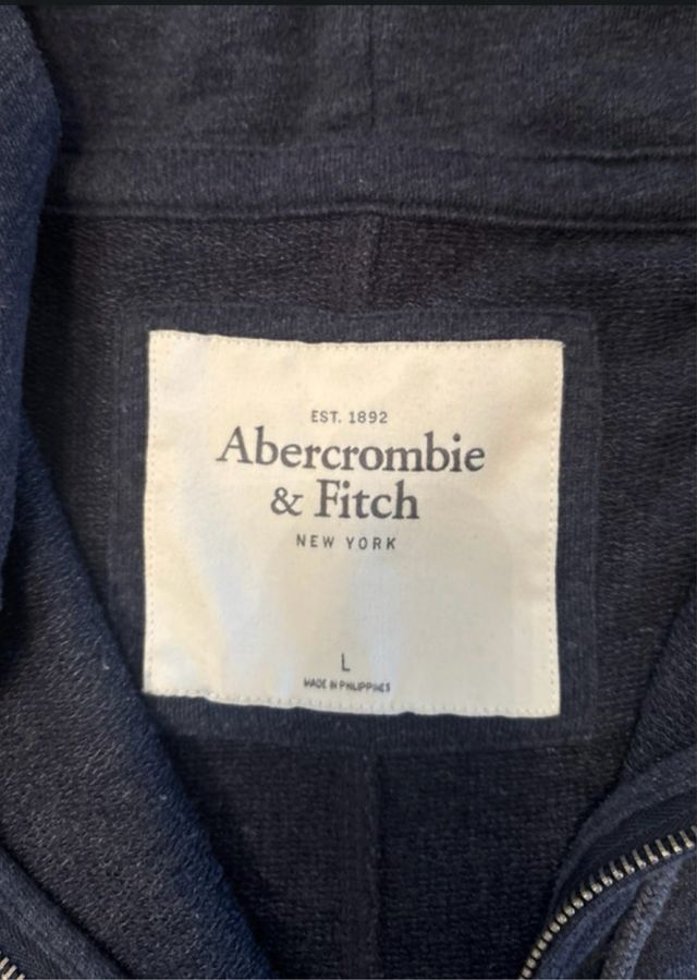 Felpa Abercrombie blu con zip