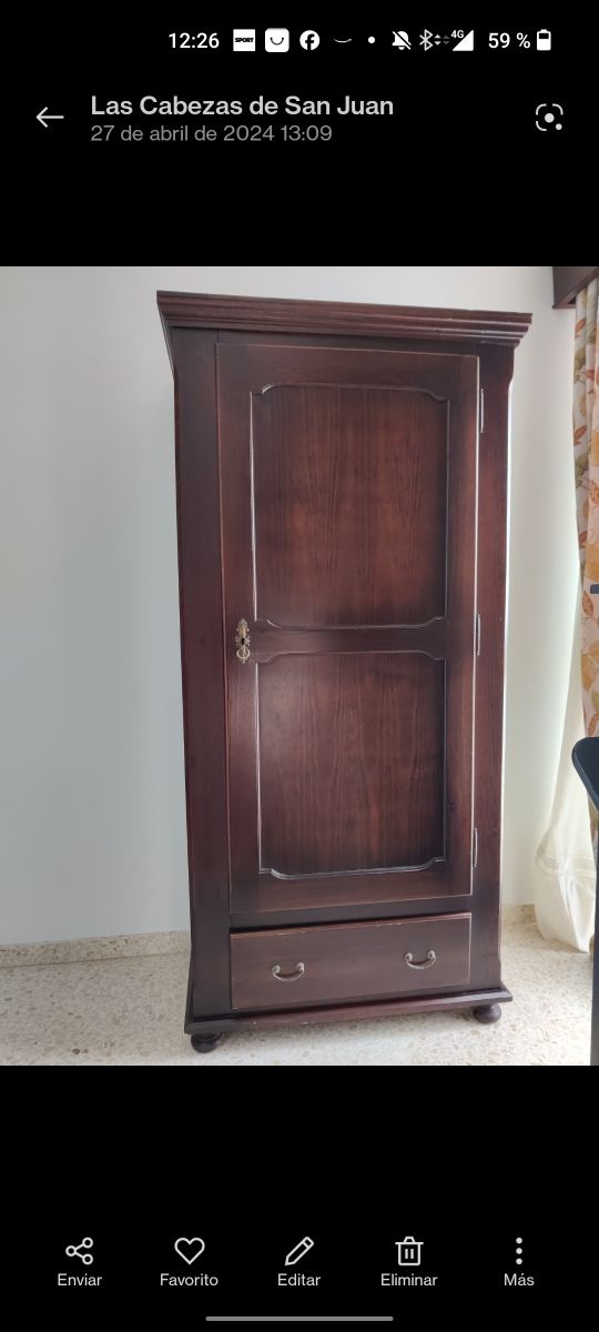 Ropero madera maciza