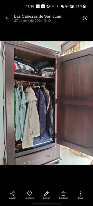Ropero madera maciza