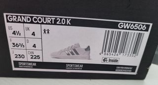 Zapatillas Adidas Grand Court. Talla 36.