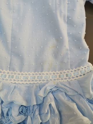 Traje flamenca celeste