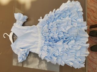Traje flamenca celeste
