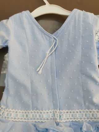 Traje flamenca celeste