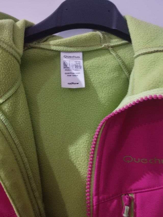 Chaqueta Quechua niña rosa-verde