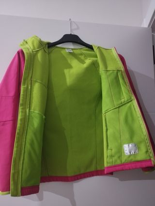Chaqueta Quechua niña rosa-verde
