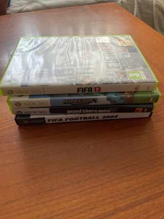 4 juegos Xbox 360: GTA V, FIFA, Minecraft