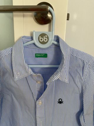 2 Camisas Benetton niño - azul y blanco