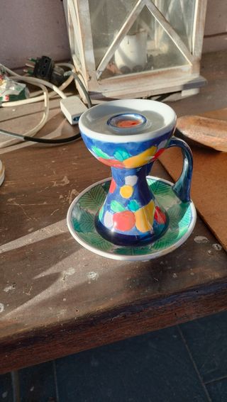 Portacandele Ceramica Dipinto a Mano Mediterraneo 