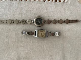 2 Relojes pulsera vintage plata