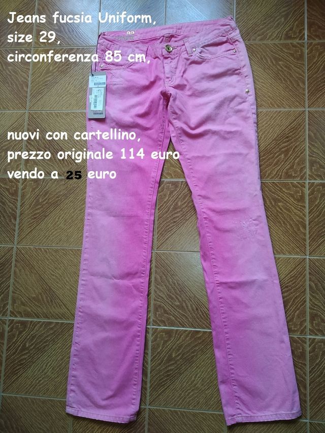 Jeans Uniform fucsia, taglia M, tg 29, nuovi
