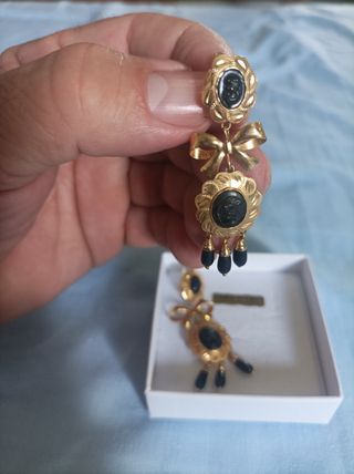 Pendientes oro 18k - Corales negros