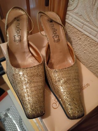 Zapatos dorados María-jaen  Fiesta