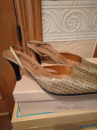 Zapatos dorados María-jaen  Fiesta