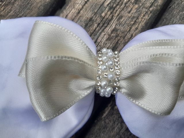 Fiocco bianco da sposa per capelli