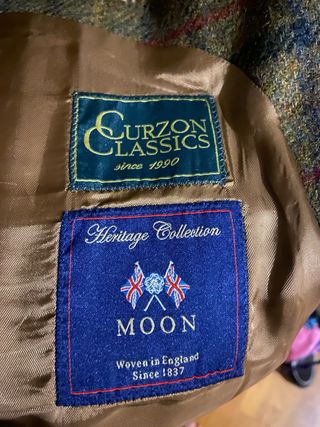 Americana Curzon cuadros marrón-verde Vintage