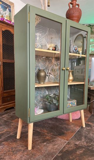 Vitrina vintage verde