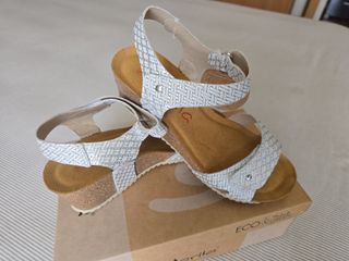 Sandalias plateadas mujer Marila eco piel