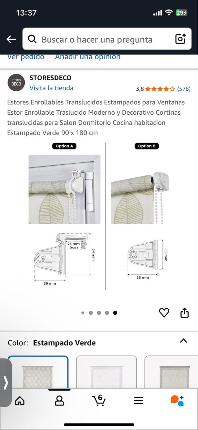 Estor enrrollable cortina a estrenar nueva 90x180