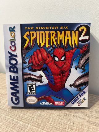Caja Reemplazo Spiderman 1 y 2 Game Boy Color 