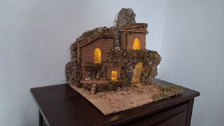 Presepe Artigianale Fatto a Mano in sughero legno