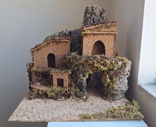 Presepe Artigianale Fatto a Mano in sughero legno